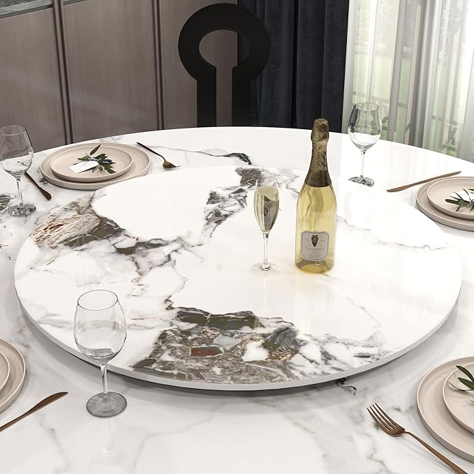 31.5" Lazy Susan for Table Top Sintered Stone Rotating Serving Tray for Dining Table, Kitchen Lazy Susan Organizer Spinning Rotating Food Server Party Centerpieces