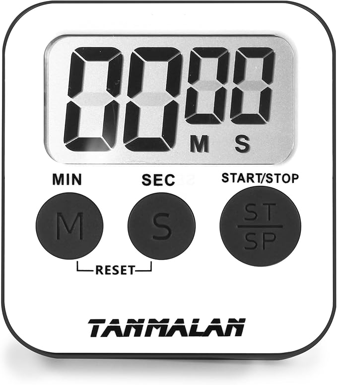 Tanmalan Kitchen Timer for Cooking Loud Alarm, Large Display, Auto Memory Loud Alarm, Large Display,Big Button，for Kids for Teacher Classroom Must Haves,Count Down-up,Easy to use (6.0-Grey)