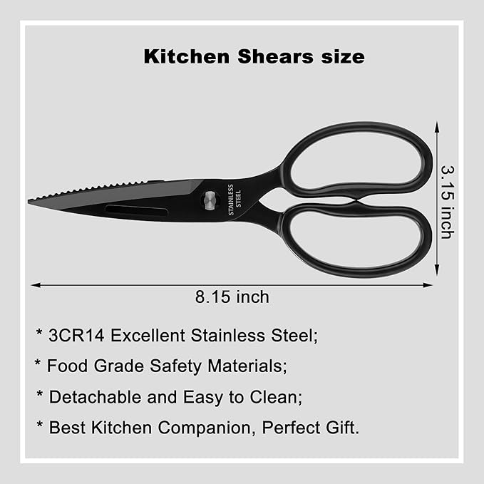 Heavy Duty Poultry Shears That Come Apart, All Purpose Kitchen Shears for Food,3Cr14 Fully Forged Stainless Steel Sharp Blades for Chicken,Meat,Seafood,Herbs Kitchen Scissors