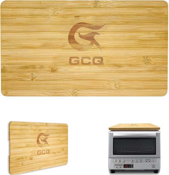 GCQ Bamboo Cutting Board designed for Panasonic NB-G110P FlashXpress Toaster Oven, With Heat Resistant Non-Skid Silicone Feet, Creates Extra Storage Space, Protects Cabinets& Countertop