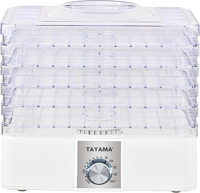 Tayama 5-Tray Stackable Clear Food Dehydrator