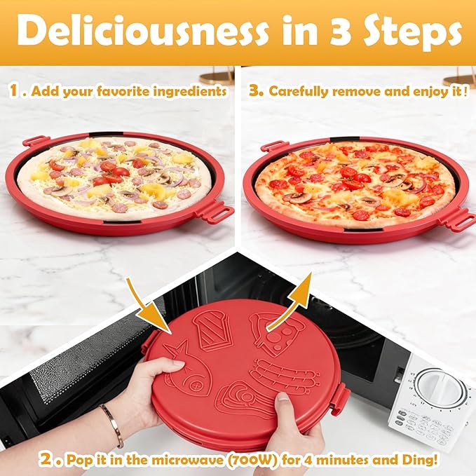 9.5Inch Microwave Sandwich Maker, Microwave Grilled Cheese Maker, Microwave Bacon Cooker, Microwave Toaster, Panini Press, Removable Non-Stick, Grill Crispy in Minutes for Office, Dorm, Travel, Home
