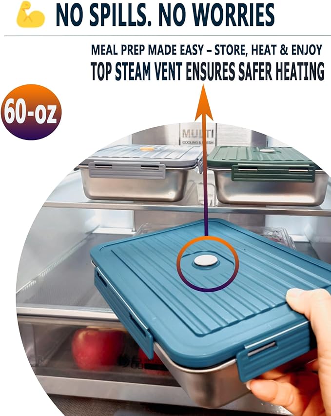 Portable Oven Food Warmer, 12V/24V/110V Electric Lunch Box Food Heater - Mini Personal Microwave Heated Lunch Box for for Truck, Car,Travel, Work & Home Use