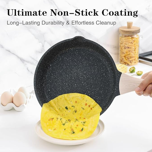 Kordisen Frying Pans Nonstick with Lid, 11 Inch Skillet with Lid, Induction Cooking Pan, Stay-Cool Handle, Compatible with All Stovetops, PFOA Free