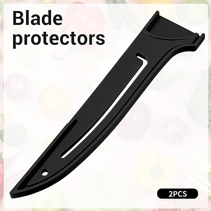 PP Safety Knife Cover Sleeves for 6" Boning Knife, 2 Pack Safety Cover Sleeves, Portable Knives Edge Guard Blade Protector for Kitchen Professional Japanese Fish Knives, Black
