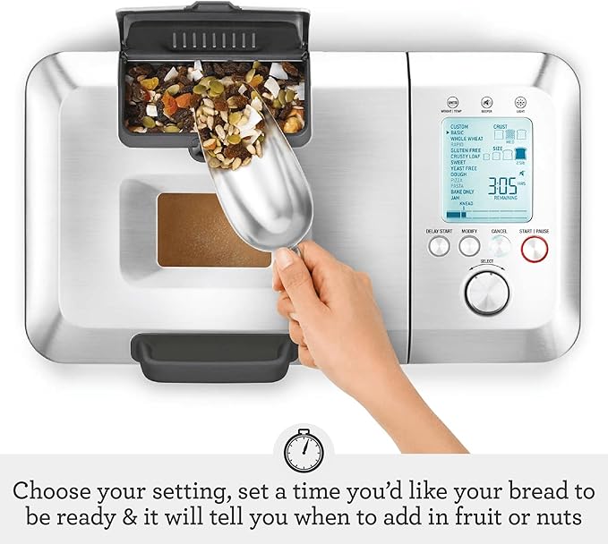 Breville BBM800XL Custom Loaf Bread Maker Machine, Brushed Stainless Steel