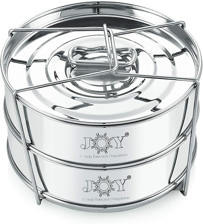 Stackable Stainless Steel Insert Pans - 3QT- Inserts for Instant Pot - Pan for Instapot - Accessories for Instant Pot 3QT and above - Pressure Cooker Steamer Accessories