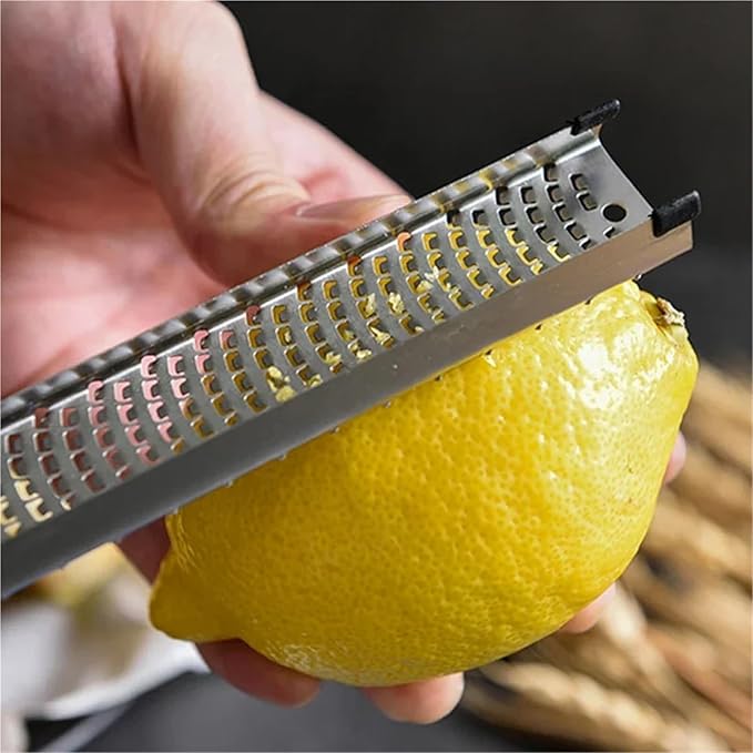 Lemon Zester Cheese Grater Stainless Steel Fine Blade Ginger Chocolate Citrus Fru Kitchen Cooking Tools(Yellow Handle)
