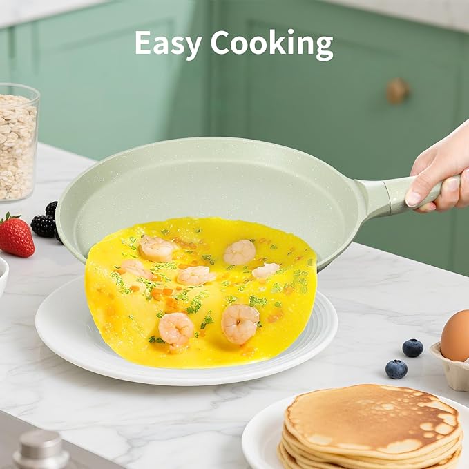 Xuanying Nonstick Crepe Pan, Coating Induction Compatible Skillet Griddle | Dosa Tawa Pan for Roti, Tortillas & Pancakes | Eco-Friendly 100% Free PFOA,PFAS, Lightweight with Cool-Touch Handle