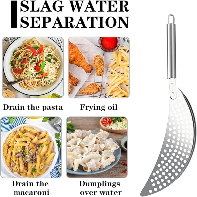Stainless Steel Held Pot Strainer, Pasta Strainer with handle, Insert Pan Drainers for Spaghetti Fry Noodles Fruit Vegetable Kitchen Pots Pans(36×6.5cm/14.17×2.55inch)
