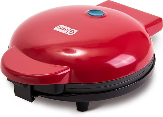 Dash Express Waffle Maker -Electric Waffle Maker for Creative Homemade Treats - Dual Nonstick Cooking Surfaces, Easy Food Release & Quick Cleanup - Compact, Space-Saving Design - 8 Inches - Red