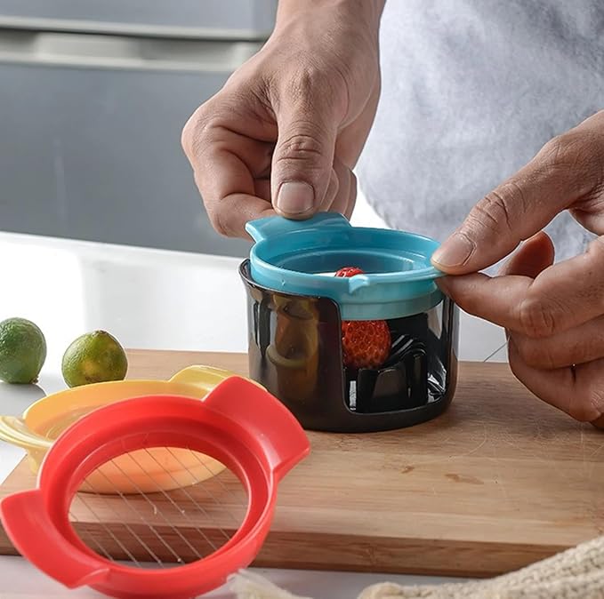 Egg Slicer, 3-In-1 Stainless Wire Egg Slicer, Suitable for Hard Boiled Eggs, Soft Fruit, Cutting out Regular and Beautiful Shapes