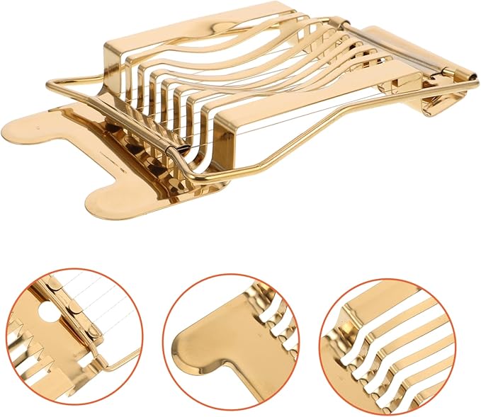 Heavy Duty Stainless Steel Egg Slicer and Multi-functional Fruit Dicer Tool for Even Slicing of Hard Boiled Eggs Mushrooms Cheese and Strawberries Compact Kitchen Essential
