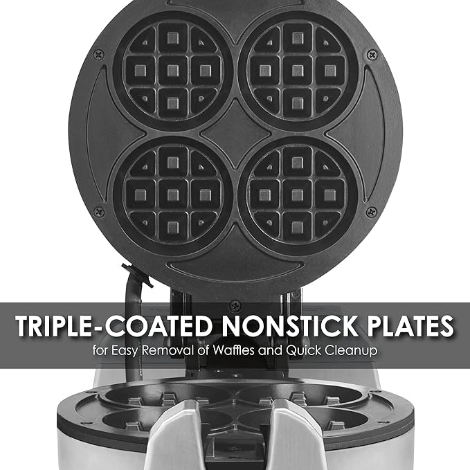 Waring Commercial WMB400X Single Mini Belgian Waffle Maker w/Cast Aluminum Grids 120V, 1200W 5-15 Phase Plug