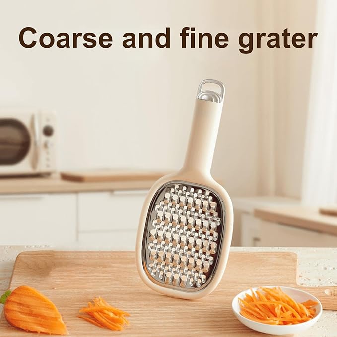 Lemon Zester Grater - Lemon Grater with Handle | Ergonomic Cheese and Carrot Grater | Safe Cheese & Carrot Grater | Manual Graters & Slicers Portable Efficient for Chocolate, Potato, Cucumber