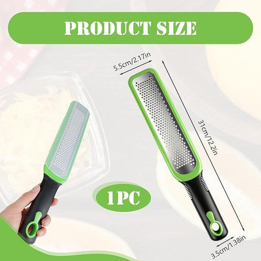 Lemon Zester & Cheese Grater, Kitchen Premium Grater, Ideal for Home Cooks Make Chocolate, Fruits, Vegetables, Ginger, Garlic- Stainless Steel Blades with Protective Cover, Cleaning Brush