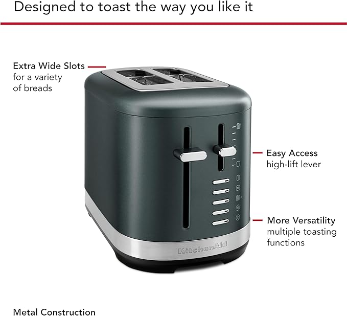 KitchenAid 2 Slice Automatic Toaster with Extra Wide Slots KMT2109JP, Juniper
