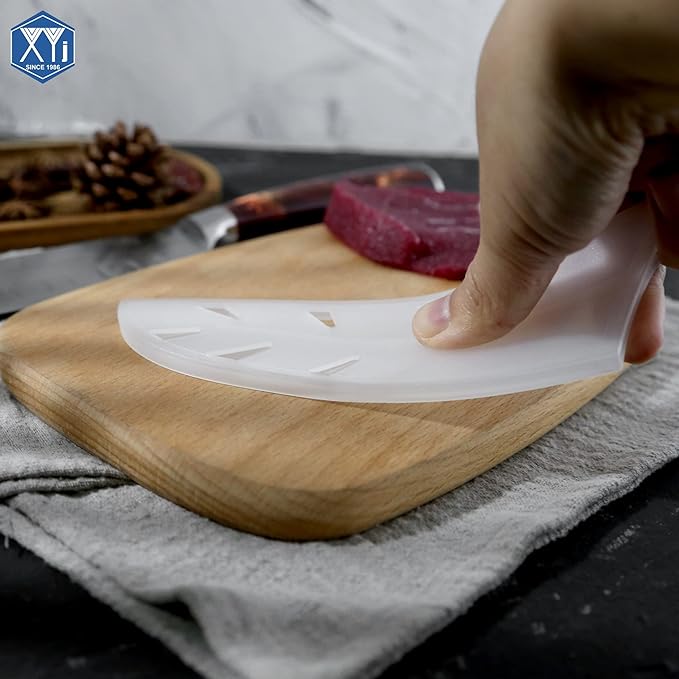XYJ 2pcs/set Safety Knife Covers Sleeves Knives Edge Guard, Universal Knife Sheath, Santoku Knife Case Blade Guards Protector White Kitchen Knife Cover Sleeve
