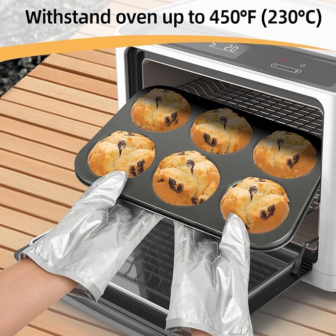 Audingull Jumbo Muffin Pan 2-Pack 6-Cups Cupcake Pan, Premium Large Muffin Tin for Baking, Non-Stick and Thickened Carbon Steel Jumbo Cupcake