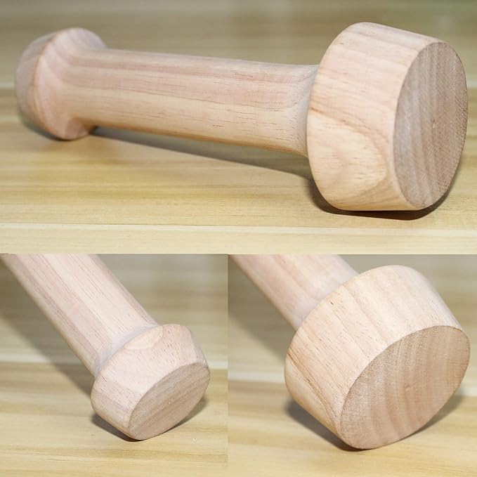 Anfu Tart Tamper Set, Wooden Molds Egg Tarts Tamper Pastry Tools for Mini Muffin Tins or Tart Pans, DIY Baking Shaping Kitchen Tool & Pastry Brush