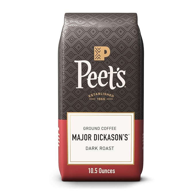 Peet's Coffee, Dark Roast Ground Coffee - Major Dickason's Blend 10.5 Ounce Bag
