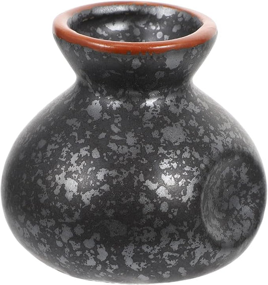 FAVOMOTO Ceramic Toothpick Holder, Mini Japanese Flower Vase Toothpick Dispenser Decorative Jar for Kitchen Retro Vintage Design