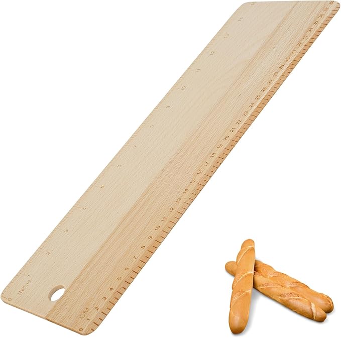 15 Inch Bread Transfer Peel Beech,French Bread Flipping Board Hanging Bread Peels, Bakeware for French Bread Baking(Wood color)