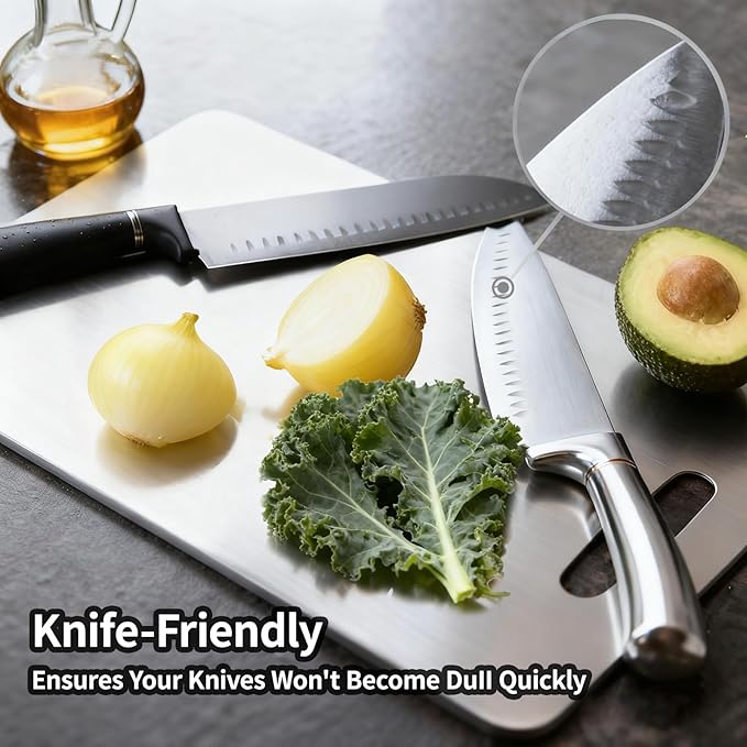 Titanium Cutting Board for Kitchen, No Toxic Double Sided Pure Titanium Cutting Boards for Kitchen, Easy to Clean, Meat, Fruit, Vegetables Chopping Board (18''L x 12''W)