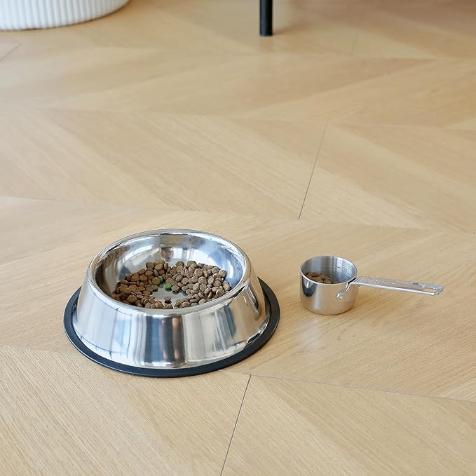 KEAWELL Premium Dog and Cat Food Measuring Cup 18/10 Stainless Steel (1, 1/3 Cup)