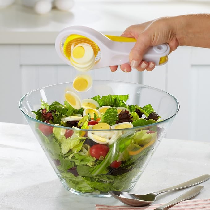 Casabella Hand Held Egg Slicer, Yellow and White