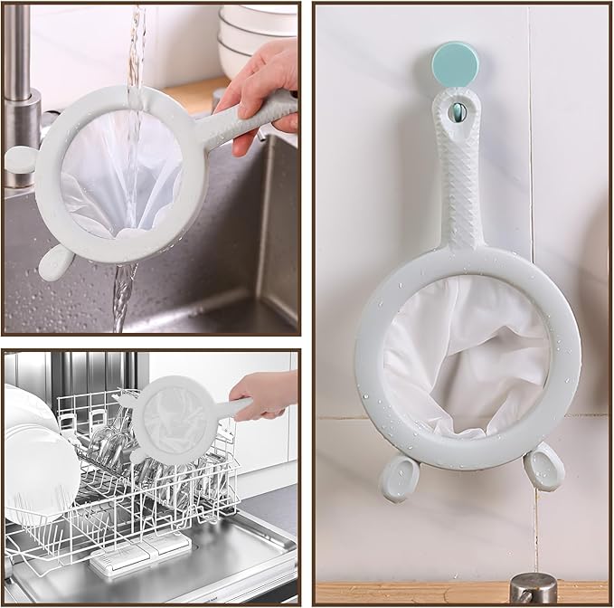 3-in-1 Fine Mesh Filter Kit with Detachable Sieve, 100/200/300 Mesh Filter with Grey Handle, Interchangeable Nylon Filter for Coffee, Tea, Nuts, Milk Juice, Fine Mesh Food Grade PP Frame（Grey）