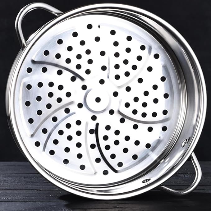BinaryABC Stainless Steel Dumpling Steamer Basket for Pot,22cm Steamer Insert for Food Veggie Rice Noodle Roll (8.66INCH)
