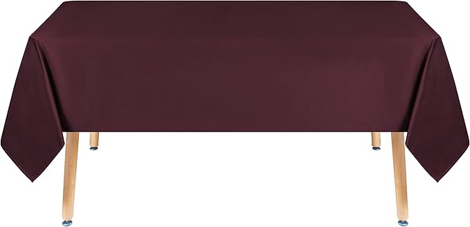 Obstal 210GSM Rectangle Table Cloth - Heavy Duty Water Resistance Microfiber Tablecloth, Decorative Fabric Table Cover for Outdoor and Indoor Use (Burgundy, 60 x 84 Inch)