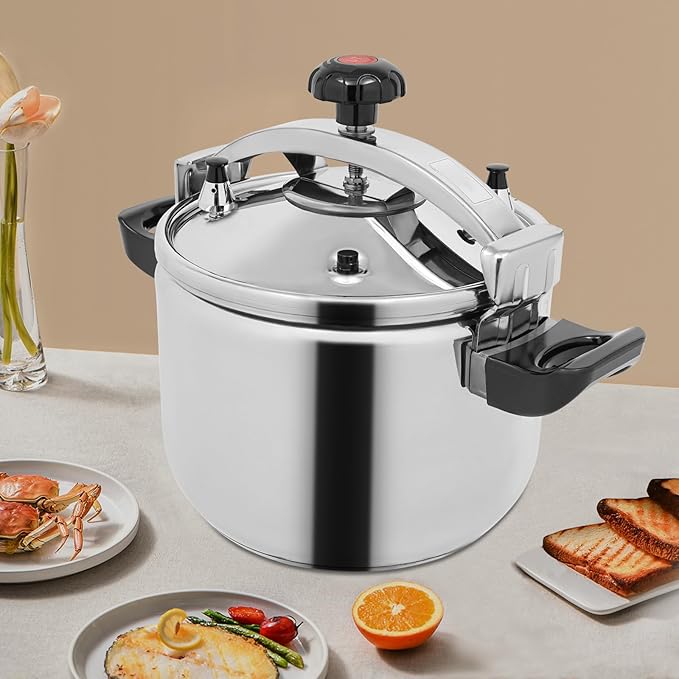 27.5 Quart Stainless Steel Pressure Cooker, 60Kpa Pressure Stewing Pot w/Alarm Device, Pressure Cooker Pot for Cooking, 3 Heavy Security Systems,Works on All Stovetops(Induction Compatible)
