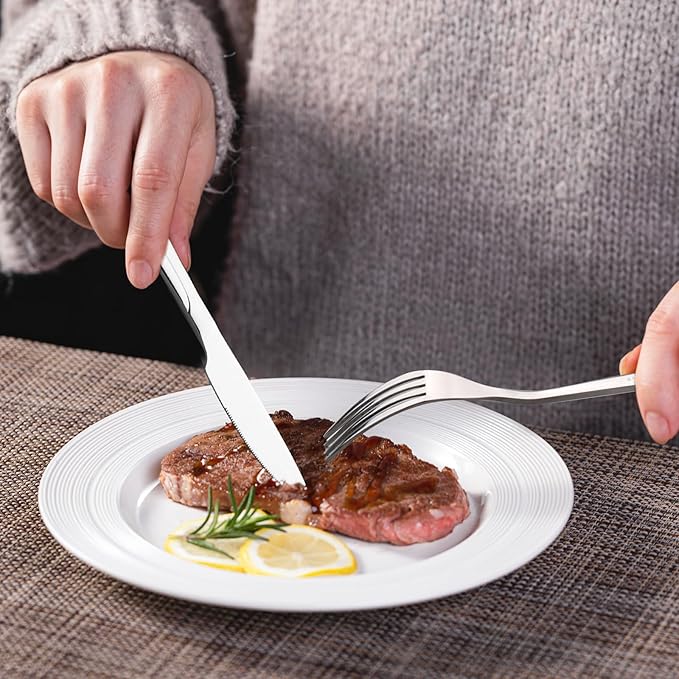 Anbers Stainless Steel Table Knives, Set of 12, Kitchen Dinner Knife Set