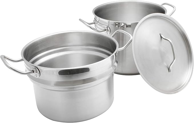 Thunder Group 20 quart 18/8 stainless steel double boiler (3 pcs set), comes in each