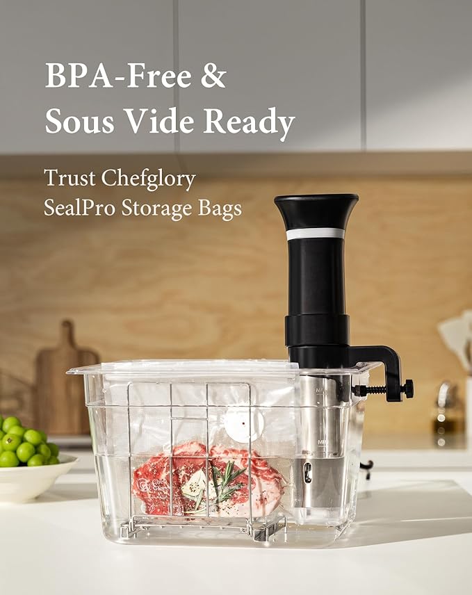 ChefGlory SealPro Compact Food Vacuum Sealer, 30 Bags Included (White)