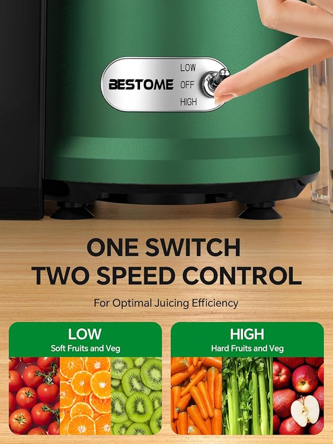 Juicer Machine, 1200W Juicer with 3" Feed Chute for Whole Fruits and Veg, Dual Speeds Centrifugal Juice Extractor, High Juice Yield, Full Copper Motor, Easy to Clean, BPA Free
