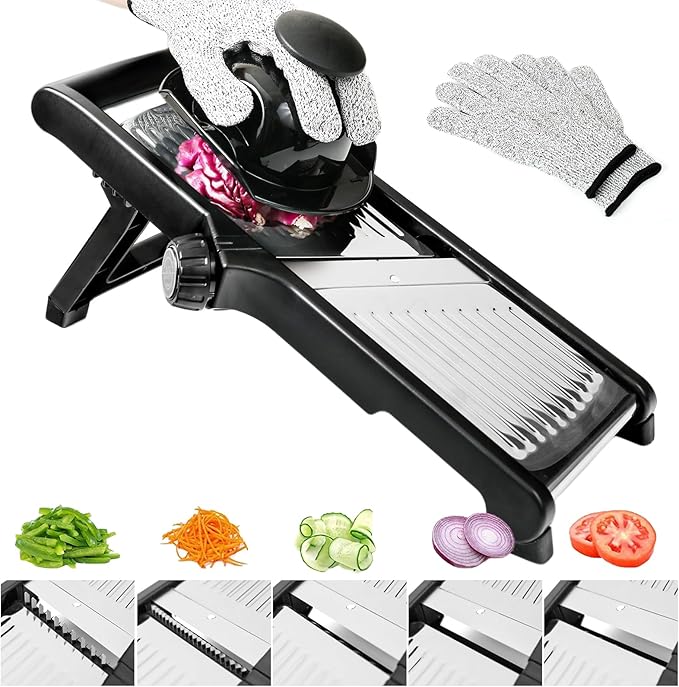 Adjustable Mandolin Slicer, Kitchen Mandolin Slicer, Mandolin Anti-cutting, Potato Slicer, Vegetable, French Fry Cutter, Stainless Steel Vegetable Cutter