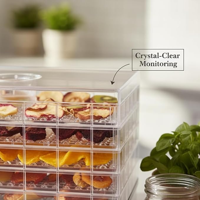 Food Dehydrator DryPro 400 Machine with 5 Adjustable Trays, Rapid 4 Hour Drying, BPA Free Fruit Dryer for Jerky, Herbs, Mushrooms, Freeze Dryer Alternative for Healthy Snack