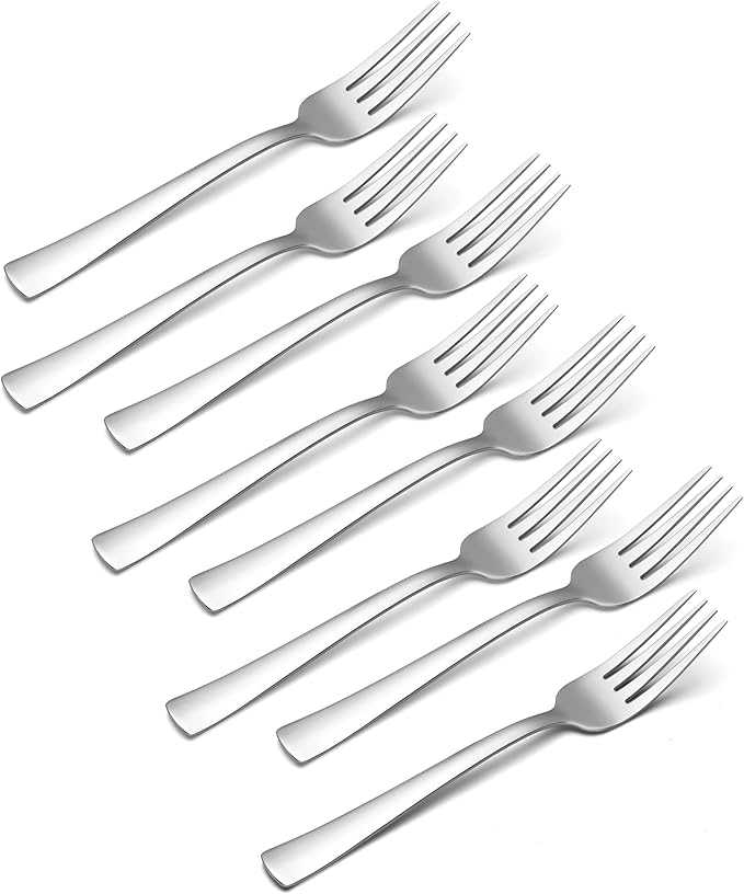 Oneida Zinc Everyday Flatware Dinner Forks, Set of 8, 18/0 Stainless Steel, Silverware Set, 1.4 x 3.75 x 8.5 inches