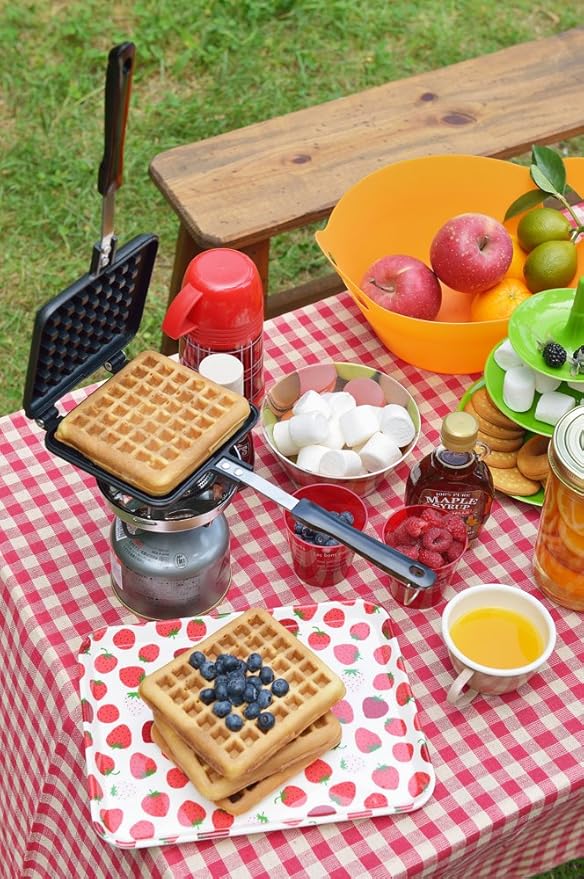 Yoshikawa SJ2275 Waffle Maker, Hot Single, Fluorine Processed, For Gas Fire, Black, 13.6 x 5.6 x 1.3 inches (34.5 x 14.3 x 3.2 cm)