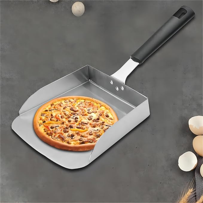 Large Griddle Scoop (2pcs) for Hibachi Type Cooking Stainless Steel Food Shovel for Scrambled Eggs and Fried Rice Grilling Food Mover for Flat Top Grill Accessories Smash Burger Spatula