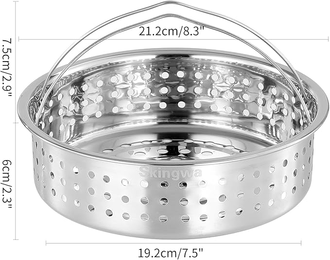 Steamer Basket,Steamer Basket Insert for 6,8 Pots (Bottom Big hole)