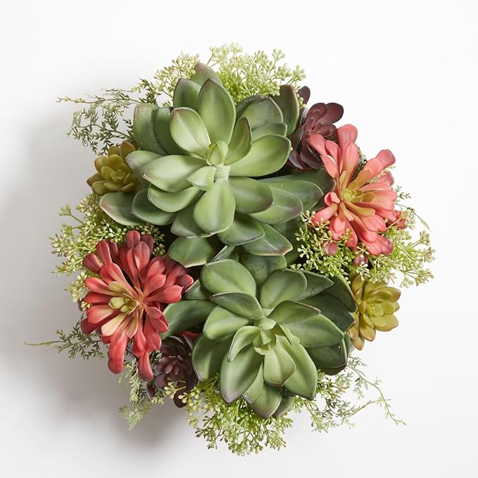 CG Hunter Faux Succulent Arrangement, Premium Artificial Indoor Plant Enhances Interior Design, Display on Any Surface in Your Home Adding an Inviting Touch of Nature, Grey Planter Pot Included