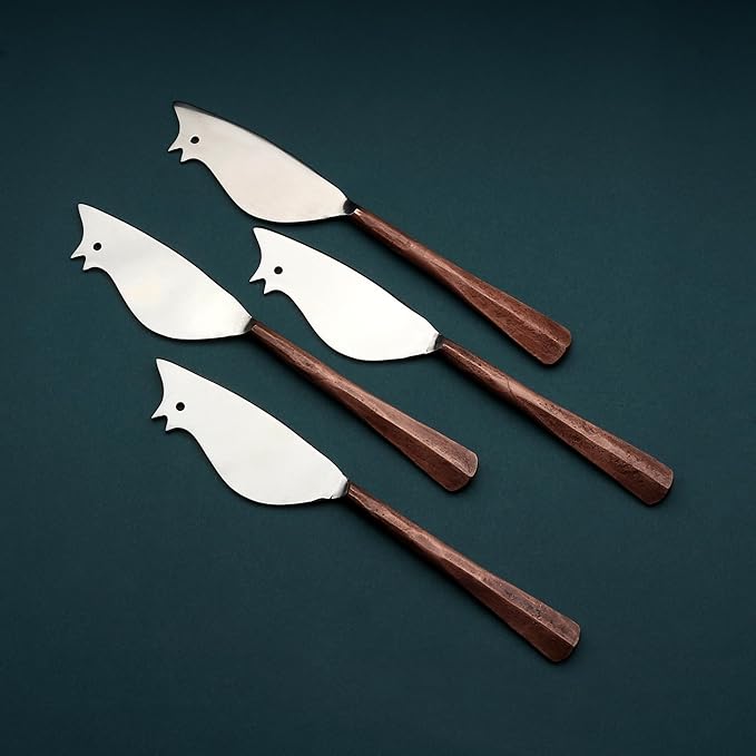INOX artisans Ridge Ratoncito Cheese Spreader/Knife 4 Pc. Set