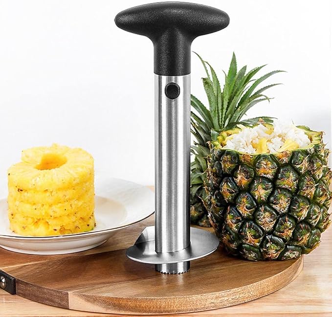 Pineapple Corer and Slicer, Upgraded Reinforced Stainless Steel Pineapple Cutter Tool, Easy to Use Kitchen Gadget for Perfect Pineapple Rings, Fruit and Vegetable Corer Remover