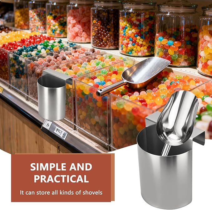 Ice Scoop Holder Hanging Organizer, Heavy Duty Metal Storage Box Ice Scoop Holder For Ice Machine Fridge Shelf