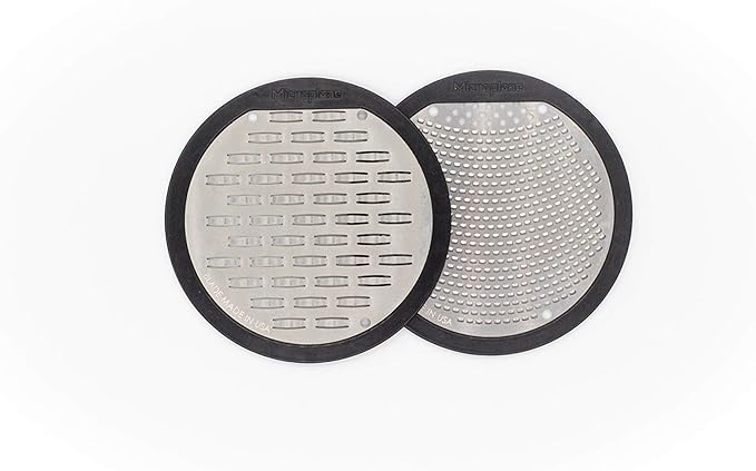 Microplane 2-Piece Ultimate Mason Jar Lid Grater Set, Fine & Ribbon Stainless Steel Blades, Fits Wide Mouth Canning Jars, Shaker Holes, Zester & Cheese/Spice Grater, Handheld Stainless Steel Rasp