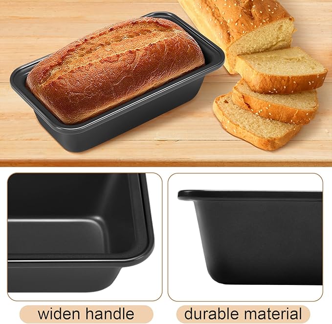 Uiifan 24 Pcs Mini Loaf Pan for Baking Bread Non Stick Small Banana Bread Tins Mini Loaf Pans for Nonstick Tiny Meatloaf Pan Carbon Steel for Oven and Baking (6 * 3.3 * 2inch,Grey)